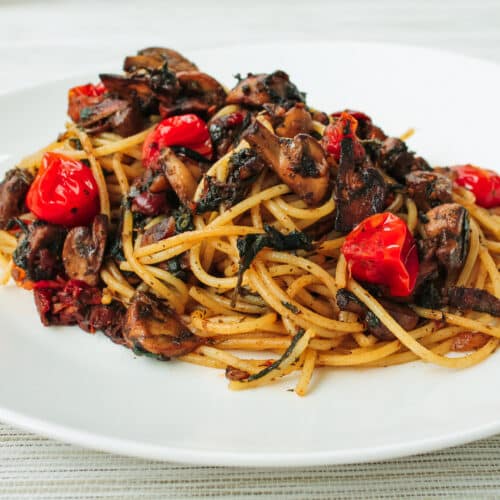 vegan spinach mushroom pasta recipe